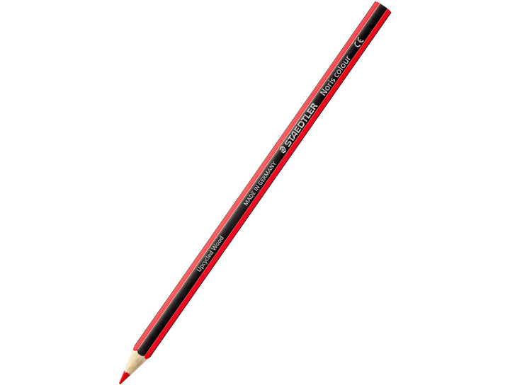 STAEDTLER Noris Colour 185 coloured pencil red with striped barrel 