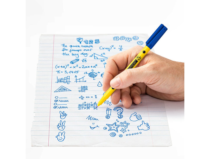 STAEDTLER Noris handwriting pen 307 blue used for writing notes and drawing on lined paper