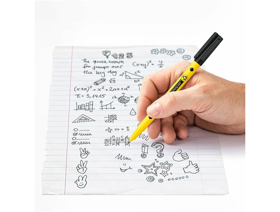 STAEDTLER Noris handwriting pen 307 black used for writing notes and drawing on lined paper