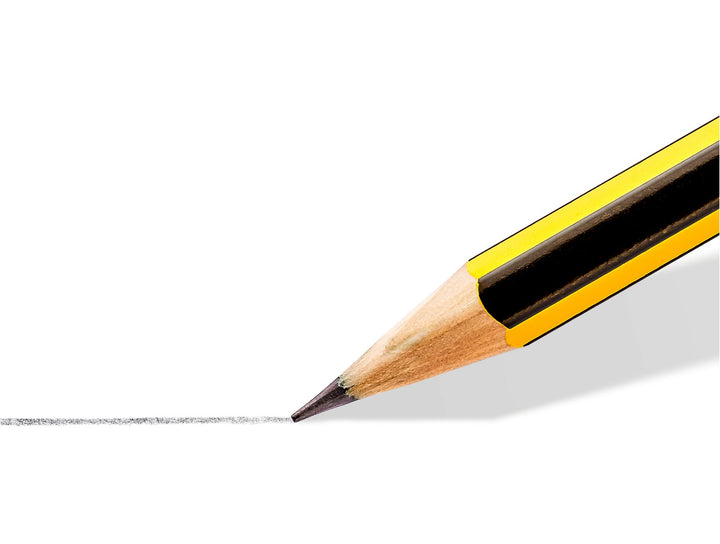 STAEDTLER Noris School 121 graphite pencil tip drawing smooth grey line on paper