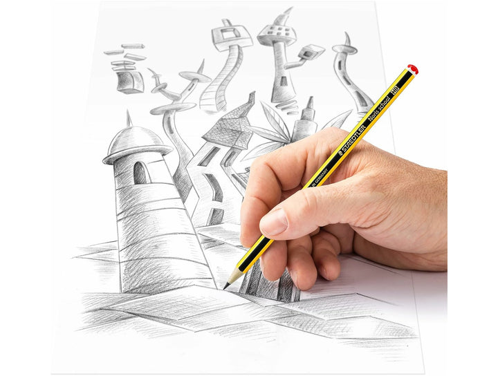 STAEDTLER Noris School 121 graphite pencil used for shading and drawing detailed illustration