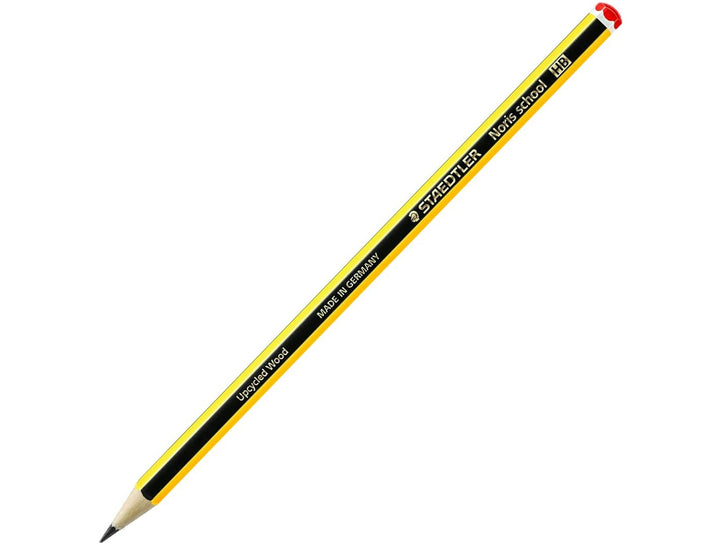STAEDTLER Noris School 121 graphite pencil HB showing full yellow and black striped barrel