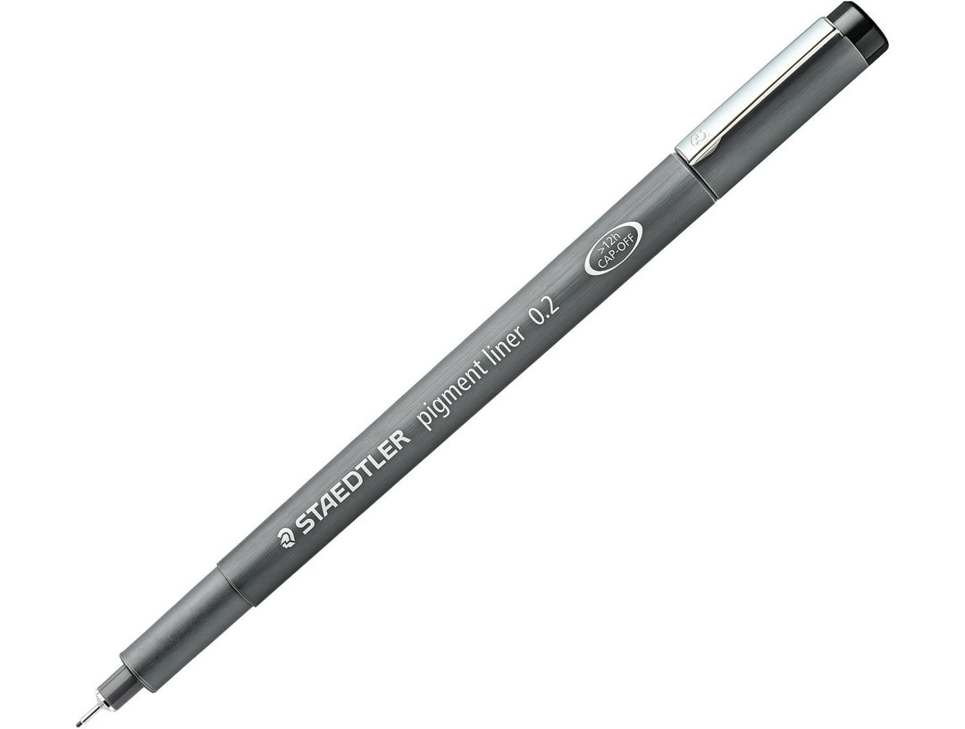 STAEDTLER Pigment Liner 308 fineliner drawing pen black showing tip size 0.2 mm