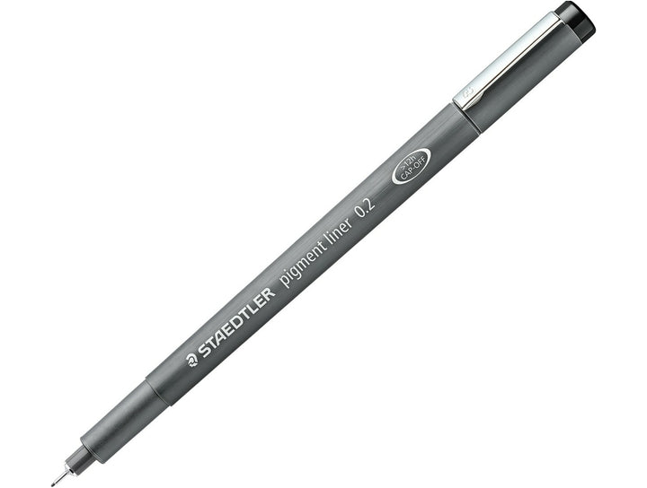 STAEDTLER Pigment Liner 308 fineliner drawing pen black showing tip size 0.2 mm