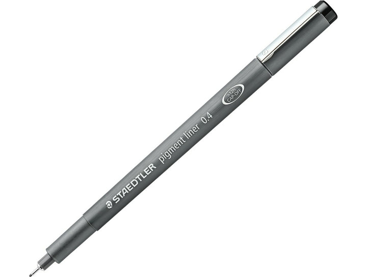 STAEDTLER Pigment Liner 308 fineliner drawing pen black showing tip size 0.4 mm