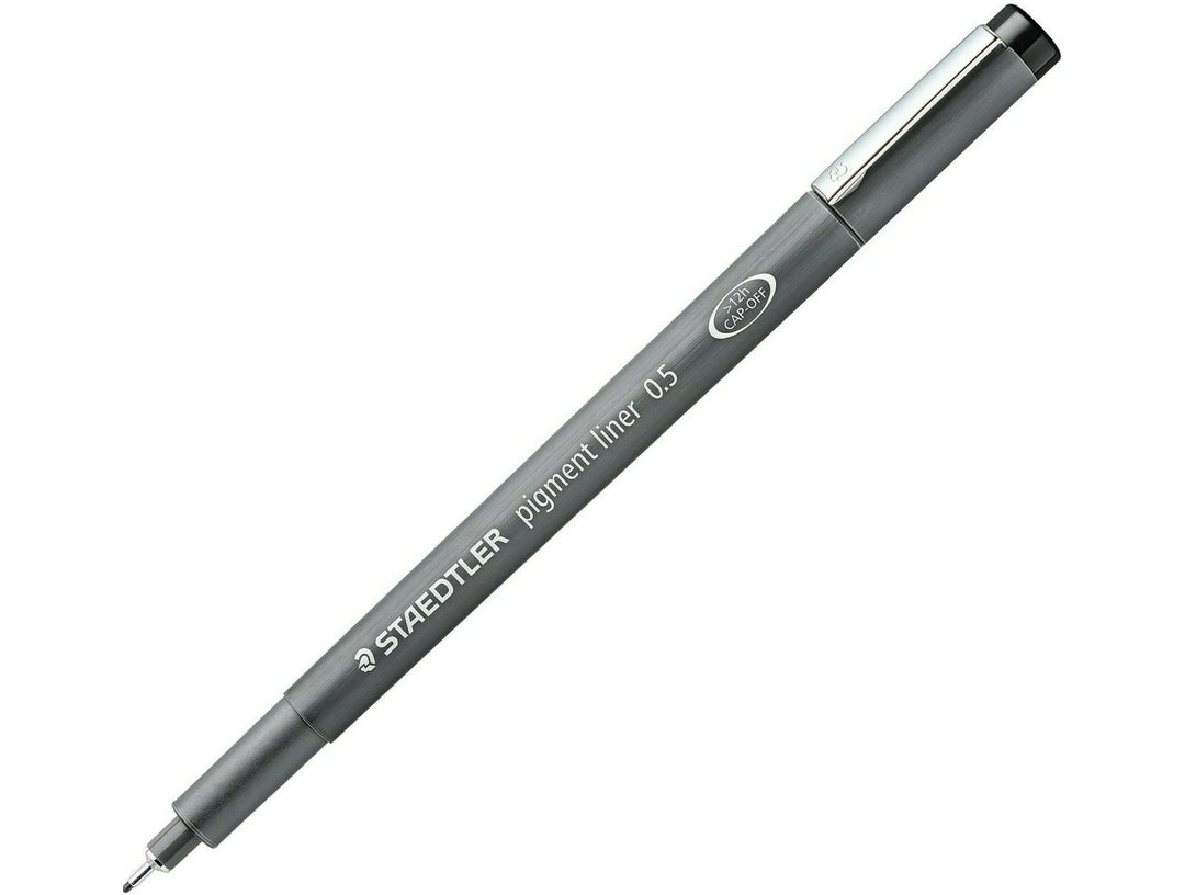 STAEDTLER pigment liner 308 black pen 0.5 with fine metal clad tip