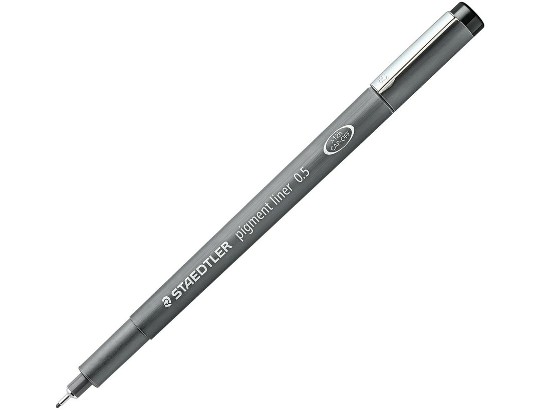 STAEDTLER pigment liner 308 black pen 0.5 with fine metal clad tip