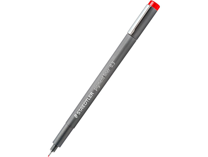 STAEDTLER pigment liner 308 red pen with fine tip and metal clad nib