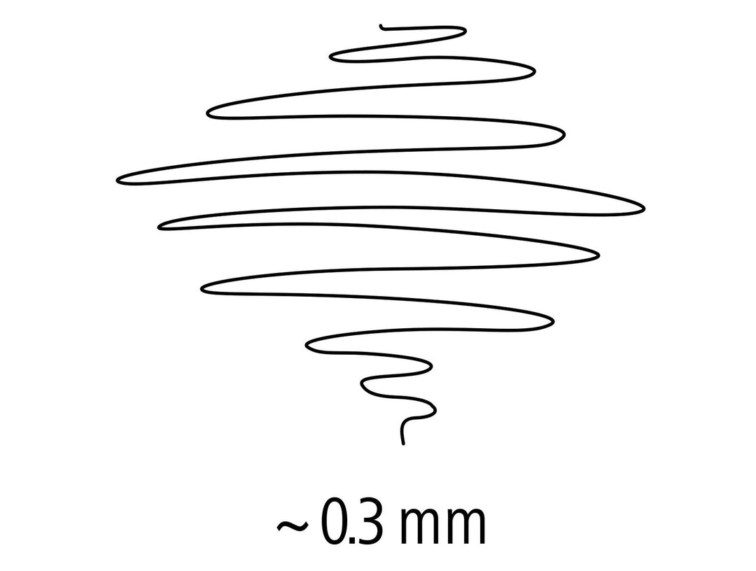 STAEDTLER pigment liner 308 line sample showing consistent fine stroke with approx 0.3 mm line width