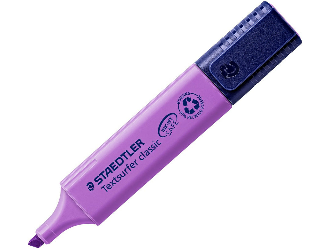 STAEDTLER Textsurfer Classic 364 violet highlighter chisel tip marker with cap on
