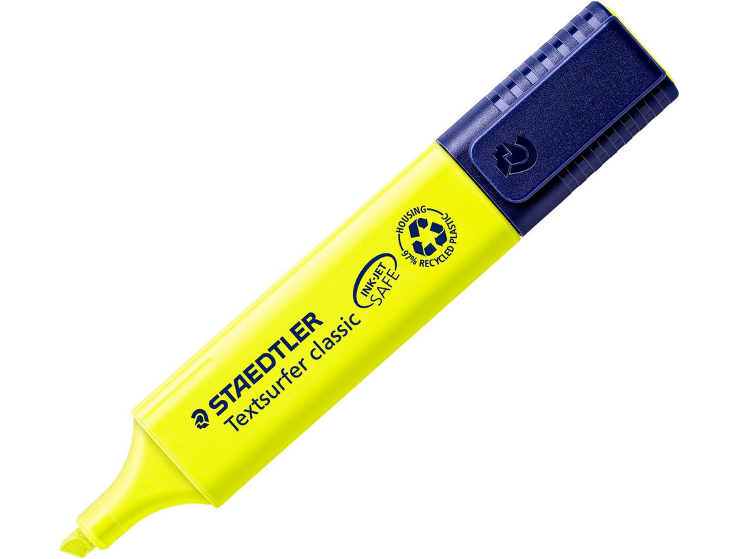 STAEDTLER Textsurfer Classic 364 yellow highlighter chisel tip marker with cap on