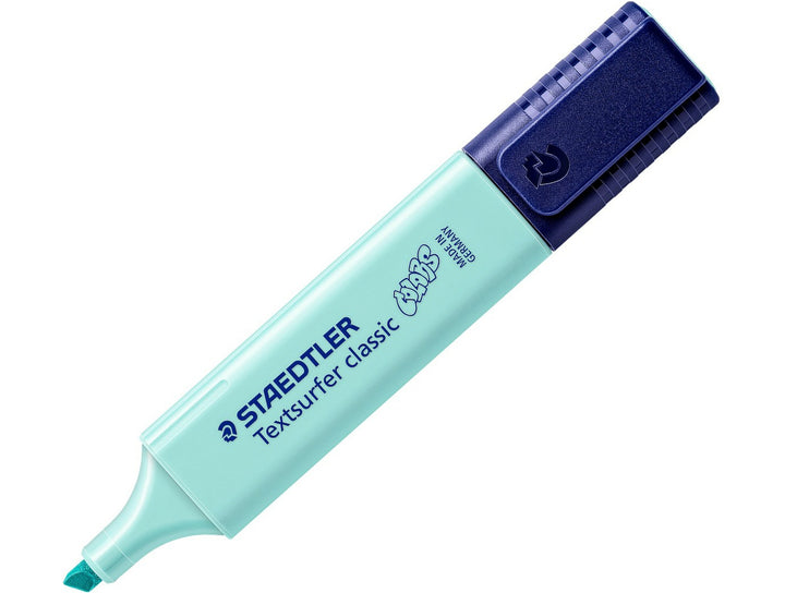 STAEDTLER Textsurfer pastel turquoise highlighter chisel tip marker with cap on