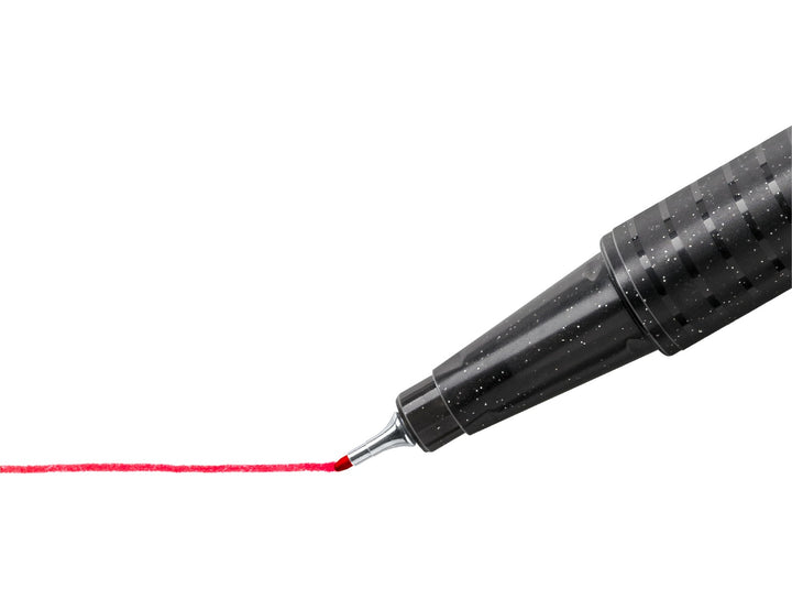 STAEDTLER Triplus Fineliner 334 red writing pen producing precise fine red line with metal-clad tip