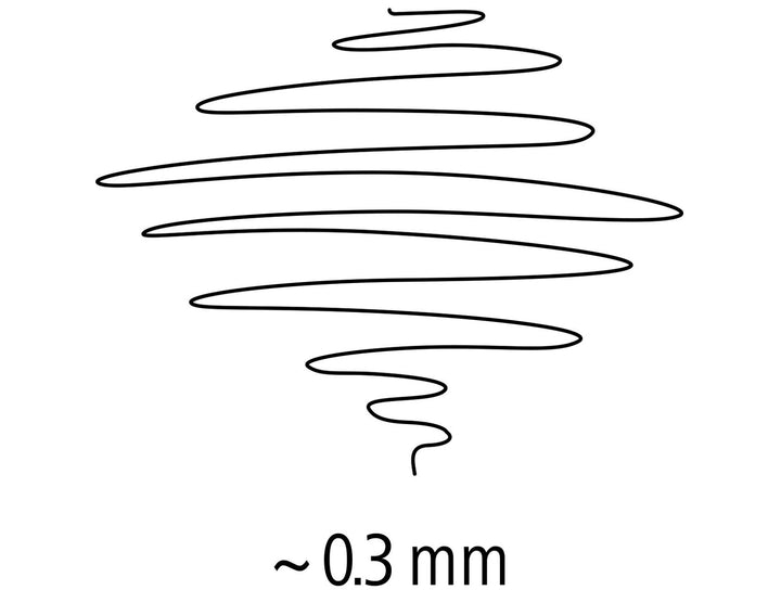 STAEDTLER Triplus Fineliner 334 writing sample illustrating fine 0.3 mm line width and consistent ink flow