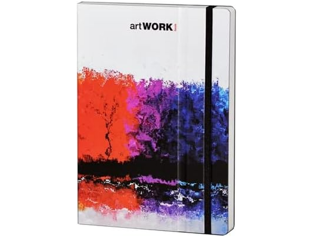Stifflex Artwork Book Nature Splash large sketchbook with colourful abstract cover design and black elastic closure band