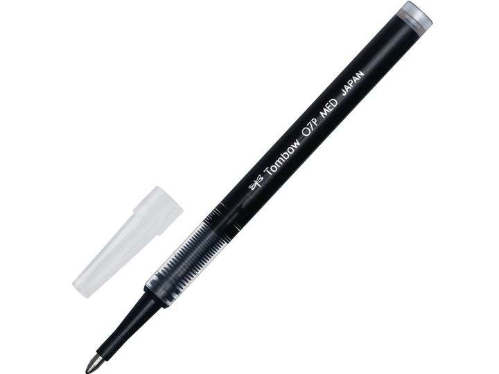 Tombow BK-LP rollerball pen refill with 0.7mm medium tip, black pigment ink and protective tip seal for compatible Tombow rollerball pens