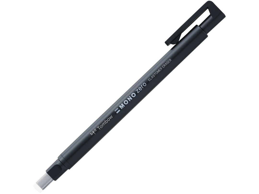Tombow MONO Zero precision eraser with rectangular eraser tip, push-button advance mechanism and slim pen-style barrel for accurate detailed corrections