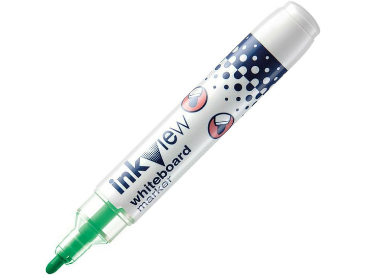uni-ball Inkview PWB-202 green whiteboard marker featuring a transparent ink reservoir, bullet tip and dry-wipe ink for classrooms, offices and presentations