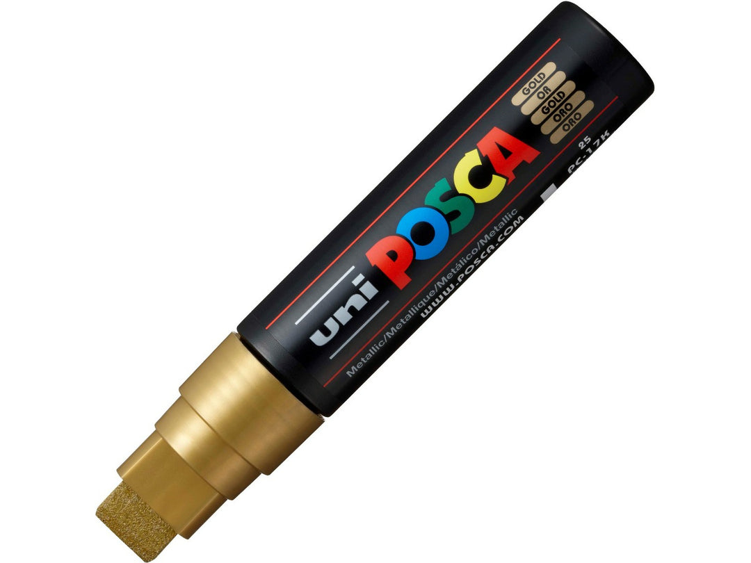 uni POSCA PC-17K Gold Extra Broad Paint Marker with 17mm chisel tip