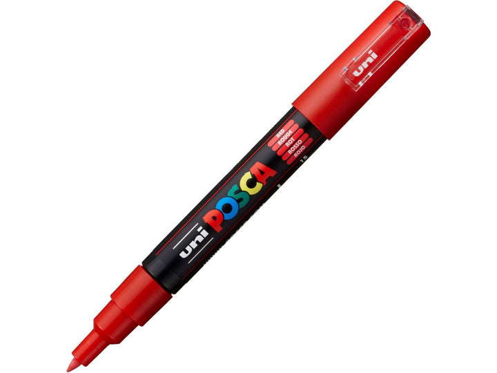 uni POSCA PC-1M Extra-Fine Red Paint Marker with 0.7–1mm tip and cap