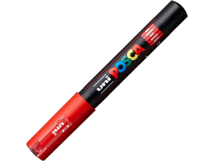 uni POSCA PC-1M Extra-Fine Red Paint Marker with cap fitted