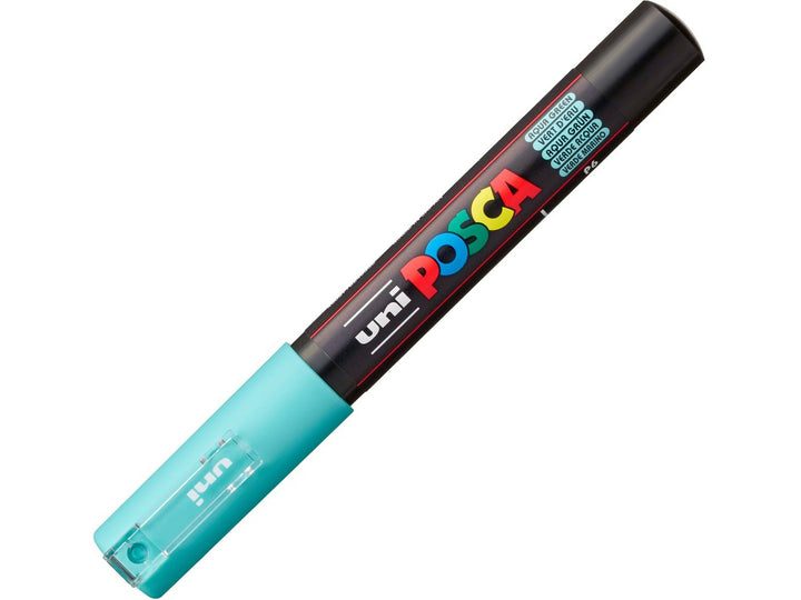 uni POSCA PC-1M Extra-Fine Aqua Green Paint Marker with cap fitted