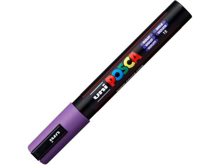 uni POSCA PC-3M Fine Violet Paint Marker with cap fitted