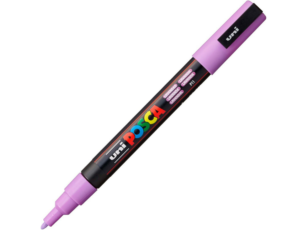 uni POSCA PC-3M Fine Lavender Paint Marker with 0.9–1.3mm bullet tip and cap