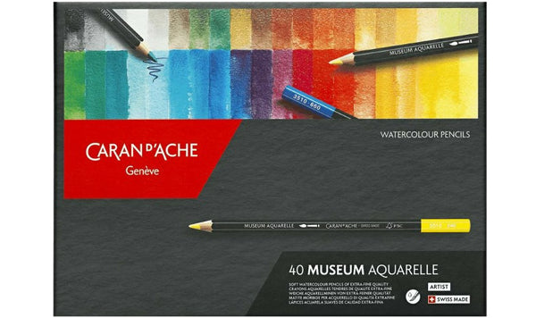 Caran d'Ache Museum Aquarelle Watercolour Pencil Box of 40 Assorted