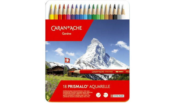Caran d'Ache Prismalo Water Soluble Colour Pencils 18 Assorted