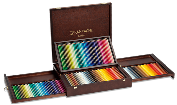 Caran d'Ache 80 Supracolor Soft & 80 Pablo Colour Pencils Wooden Gift Box Set - with FREE Caran d'Ache Drawing & Sketch Paper Pad (20 Sheets)