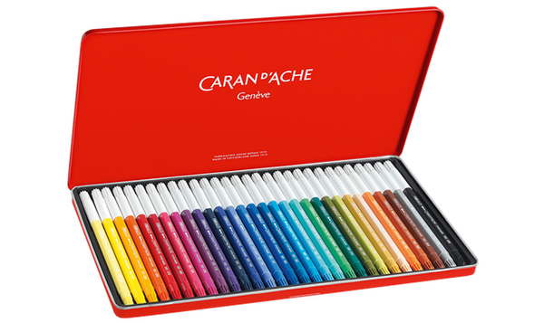 Caran d'Ache Fibralo Fibre Tipped Pens Tin of 30 Assorted Colours