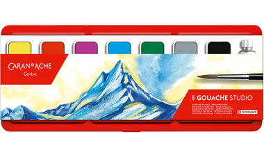 Caran d'Ache Gouache Studio Assortment of 8 Colour Tablets