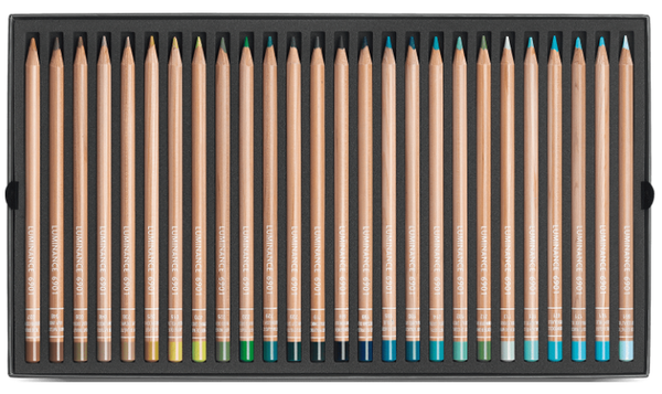 Caran d'Ache Luminance 6901 Professional Permanent Colour Pencil Box of 100 Assorted Coloured Pencils, 1 Pencil Blender + 1 Full Blender