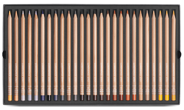 Caran d'Ache Luminance 6901 Professional Permanent Colour Pencil Box of 100 Assorted Coloured Pencils, 1 Pencil Blender + 1 Full Blender