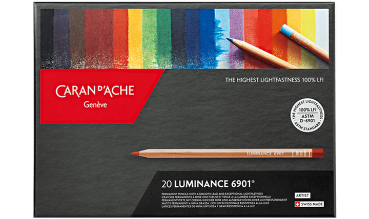 Caran d’Ache Luminance 6901 Colour Pencils Set of 20 – Professional Lightfast Artist Pencils