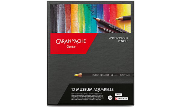 Caran d'Ache Museum Aquarelle Watercolour Pencil Box of 12 Assorted