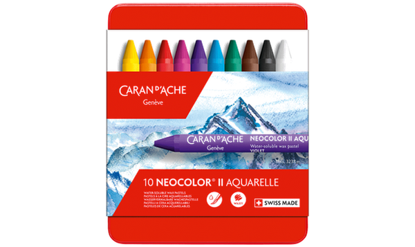 Caran d'Ache Neocolor II Water Soluble Wax Pastels Assortment of 10