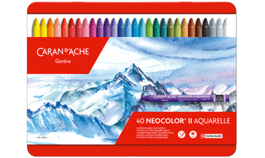 Caran d'Ache Neocolor II Water Soluble Wax Pastels Assortment of 40