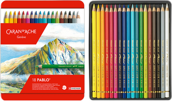 Caran d'Ache Pablo Colour Pencils 18 Assorted Colours