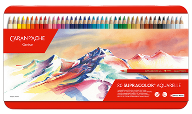 Caran d'Ache Supracolor Water Soluble Pencils Assorted Tin of 80