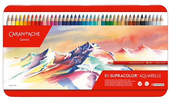Caran d'Ache Supracolor Water Soluble Pencils Assorted Tin of 80