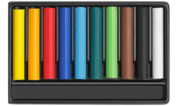 Caran d'Ache Swisscolor Water Resistant Wax Pastels 10 Assorted Colours
