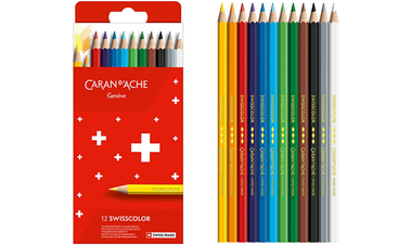 Caran d'Ache Swisscolor Water Resistant Pencils Box of 12 Assorted Colours