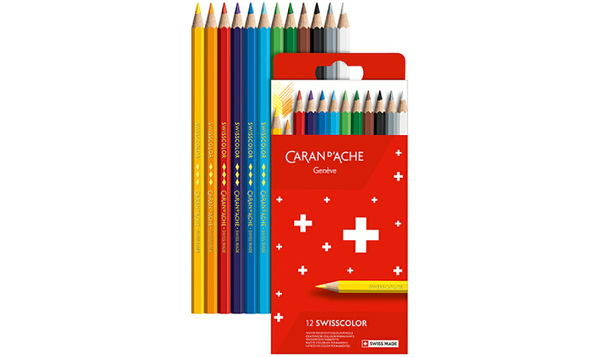 Caran d'Ache Swisscolor Water Resistant Pencils Box of 12 Assorted Colours