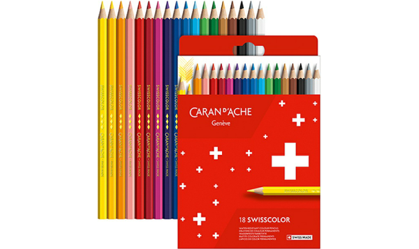 Caran d'Ache Swisscolor Water Resistant Pencils Box of 18 Assorted Colours