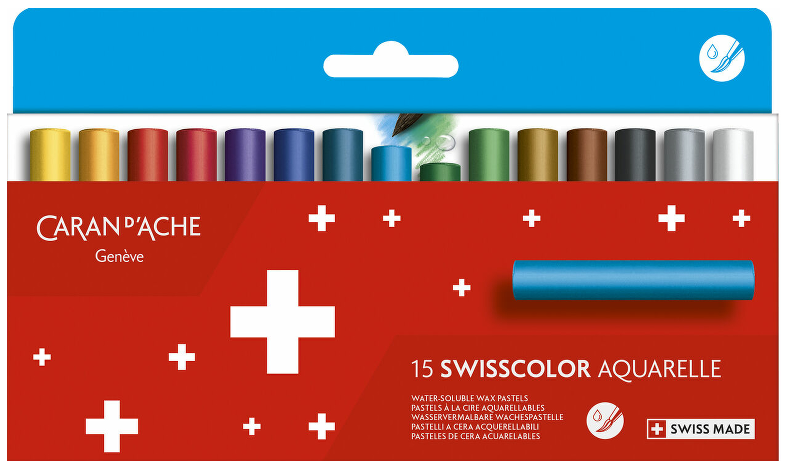 Caran d’Ache Swisscolor Wax Pastels – Set of 15