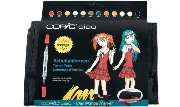 Copic Ciao Manga Set of 12 School Uniform