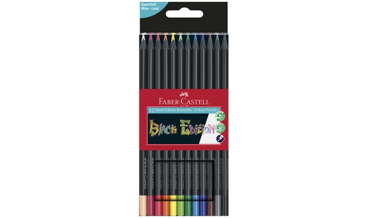 Faber-Castell Colour Pencils Black Edition Set of 12 Assorted Colours