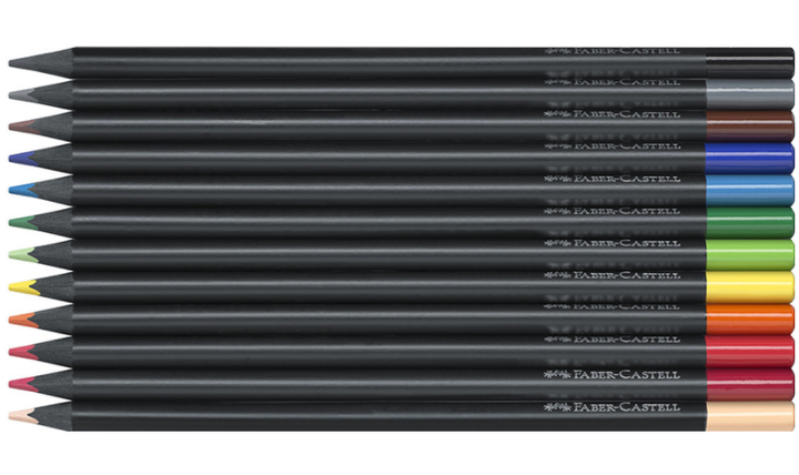 Faber-Castell Colour Pencils Black Edition Set of 12 Assorted Colours